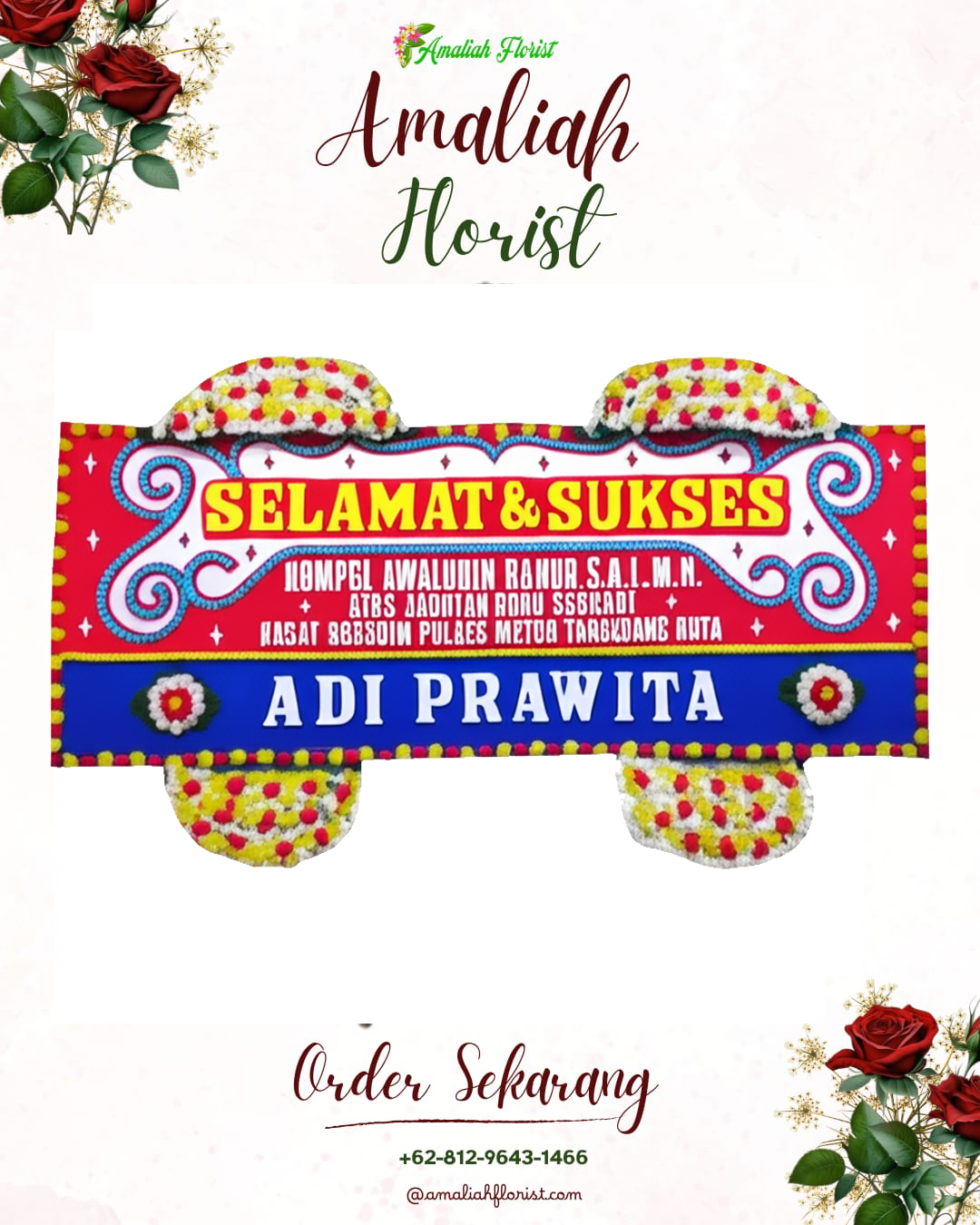 Papan Bunga Ucapan Selamat Angsana